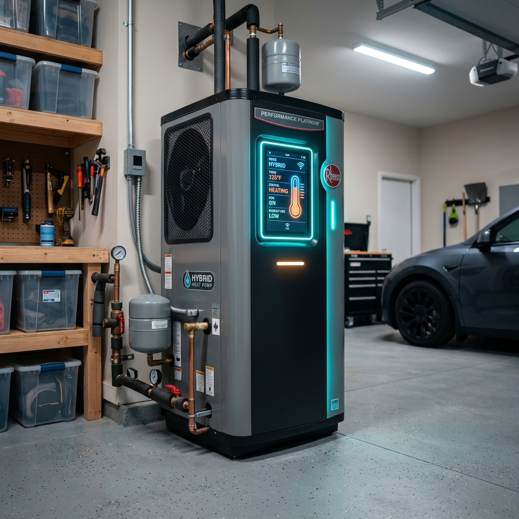 Modern hybrid heat pump water heater